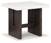 Burkhaus White/Dark Brown Coffee Table and 2 End Tables Set from Ashley - Lara Furniture
