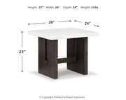 Burkhaus White/Dark Brown Coffee Table and 2 End Tables Set from Ashley - Lara Furniture
