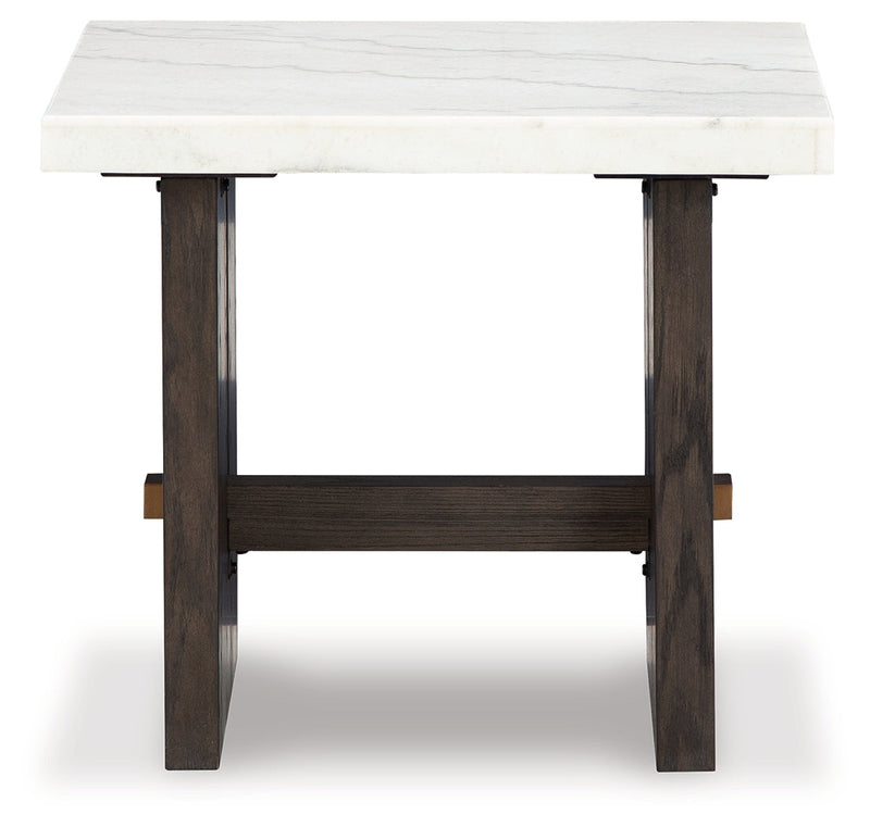 Burkhaus White/Dark Brown Coffee Table and 2 End Tables Set from Ashley - Lara Furniture