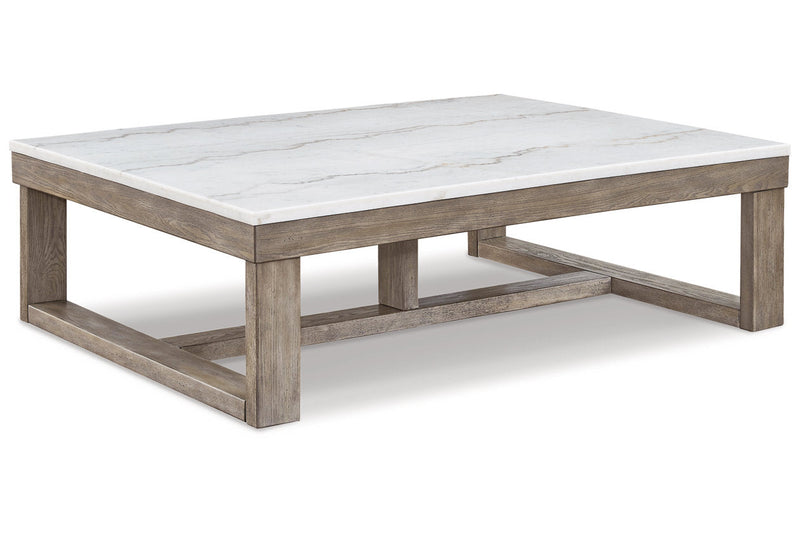 Loyaska Brown/Ivory Coffee Table and 2 End Tables -  Ashley - Lara Furniture