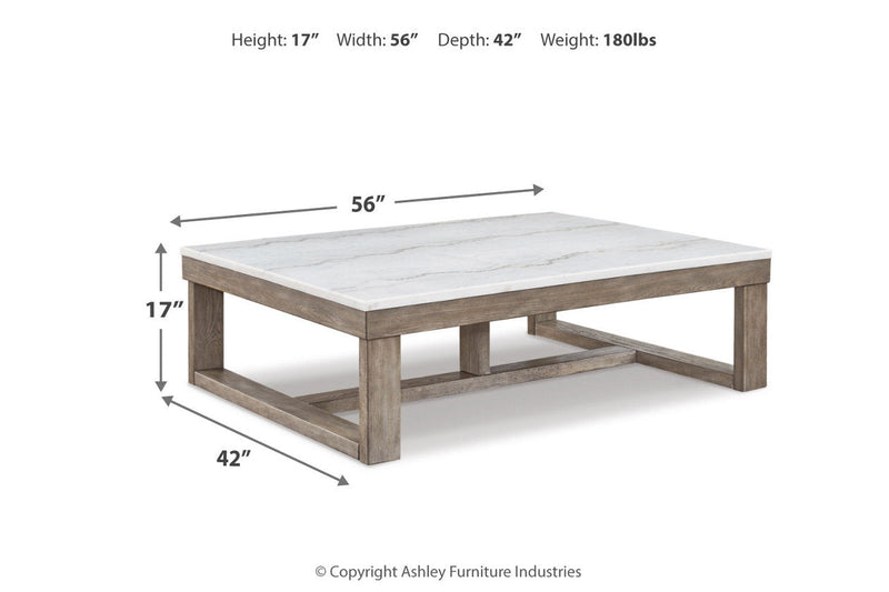 Loyaska Brown/Ivory Coffee Table and 2 End Tables -  Ashley - Lara Furniture