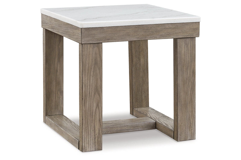 Loyaska Brown/Ivory Coffee Table and 2 End Tables -  Ashley - Lara Furniture