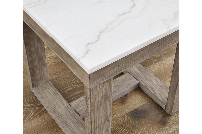 Loyaska Brown/Ivory Coffee Table and 2 End Tables -  Ashley - Lara Furniture