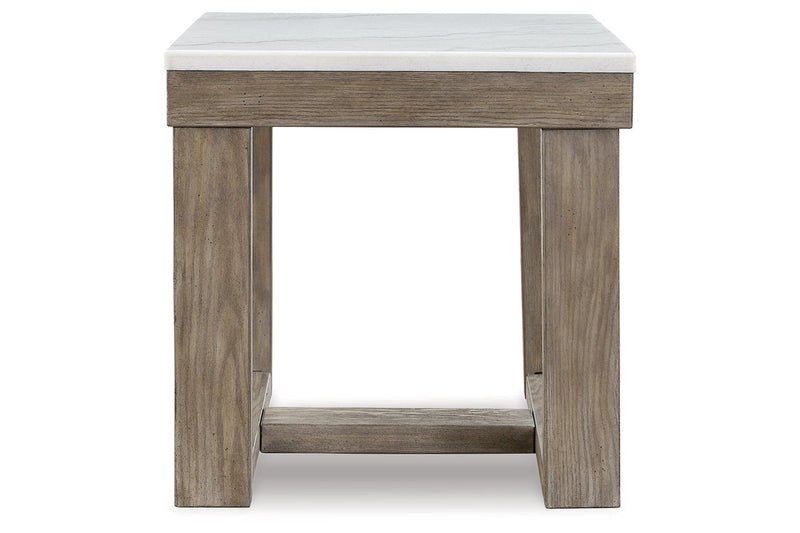Loyaska Brown/Ivory Coffee Table and 2 End Tables -  Ashley - Lara Furniture