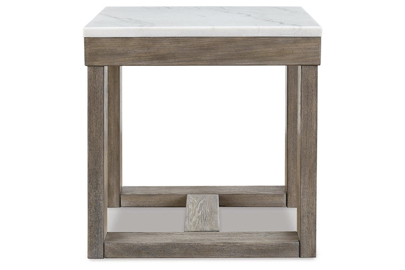 Loyaska Brown/Ivory Coffee Table and 2 End Tables -  Ashley - Lara Furniture