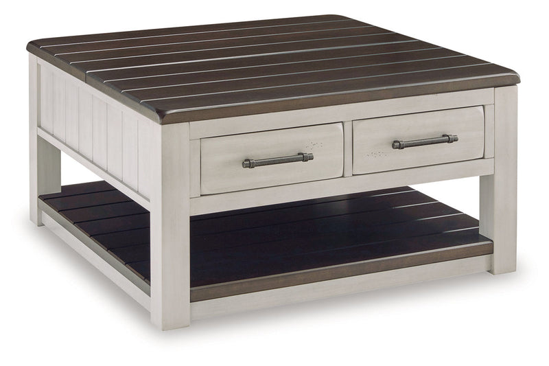 Darborn Gray/Brown Lift-top Coffee Table and 2 Chairside End Tables -  Ashley - Lara Furniture