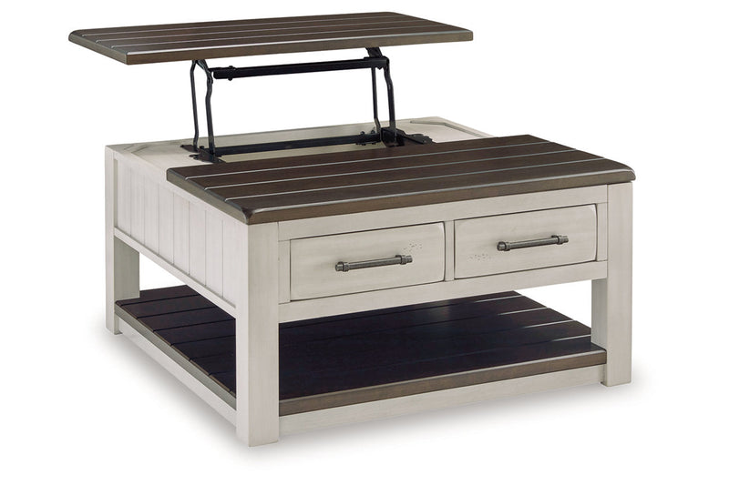 Darborn Gray/Brown Lift-top Coffee Table and 2 Chairside End Tables -  Ashley - Lara Furniture
