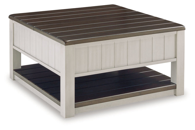 Darborn Gray/Brown Lift-top Coffee Table and 2 Chairside End Tables -  Ashley - Lara Furniture