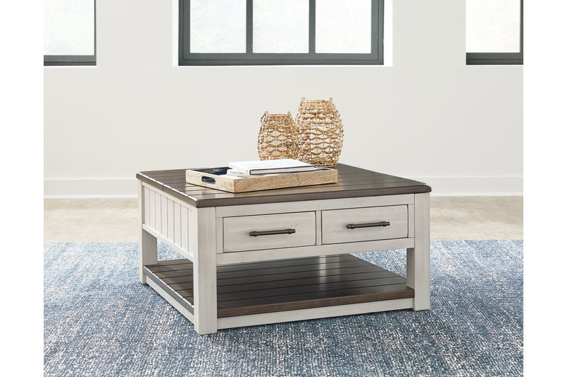 Darborn Gray/Brown Lift-top Coffee Table and 2 Chairside End Tables -  Ashley - Lara Furniture