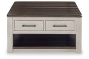 Darborn Gray/Brown Lift-top Coffee Table and 2 Chairside End Tables -  Ashley - Lara Furniture