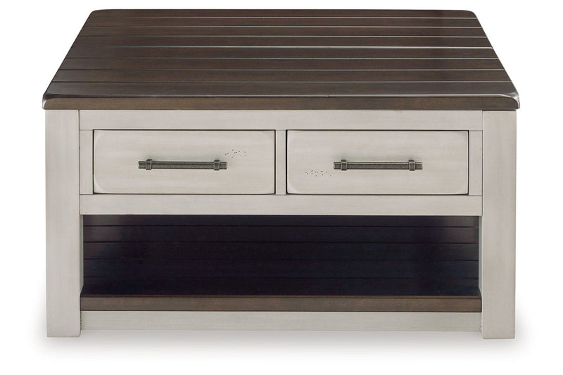 Darborn Gray/Brown Lift-top Coffee Table and 2 Chairside End Tables -  Ashley - Lara Furniture
