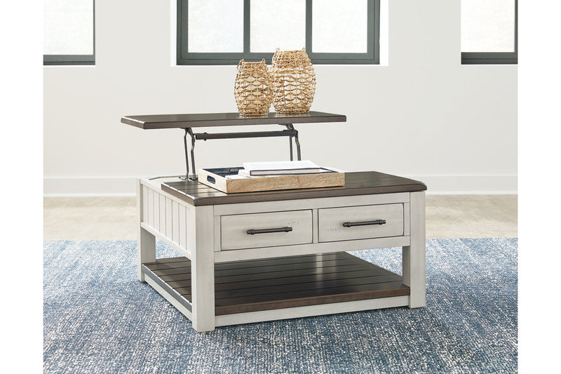 Darborn Gray/Brown Lift-top Coffee Table and 2 Chairside End Tables -  Ashley - Lara Furniture