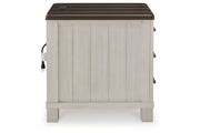 Darborn Gray/Brown Lift-top Coffee Table and 2 Chairside End Tables -  Ashley - Lara Furniture