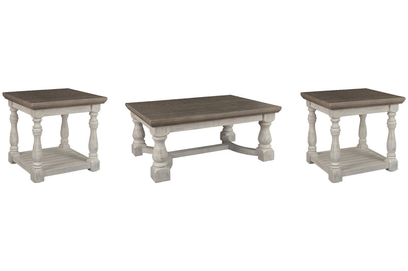 Havalance Gray/White Coffee Table and 2 End Tables -  Ashley - Lara Furniture