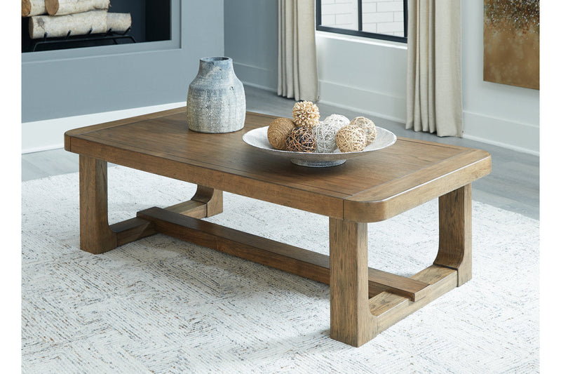 Cabalynn Light Brown Coffee Table and 2 End Tables -  Ashley - Lara Furniture