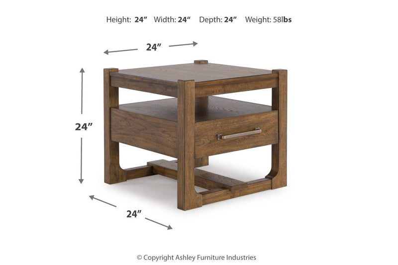 Cabalynn Light Brown Coffee Table and 2 End Tables -  Ashley - Lara Furniture
