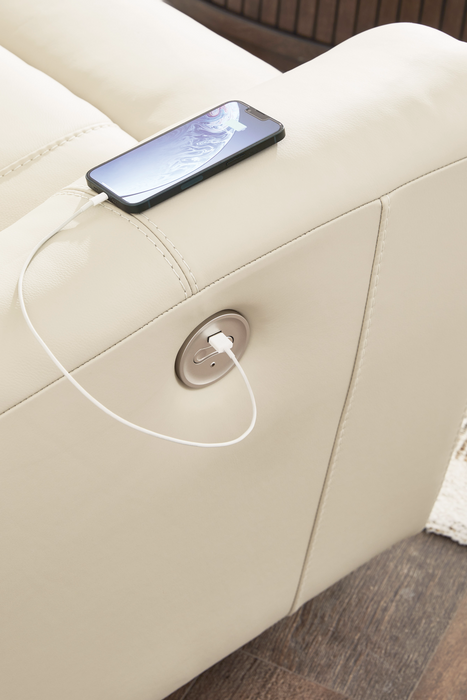 Dahlmoore Almond DBL REC PWR Loveseat w/Console