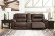 Dunleith Chocolate 3-Piece Power Reclining Loveseat with Console -  Ashley - Luna Furniture