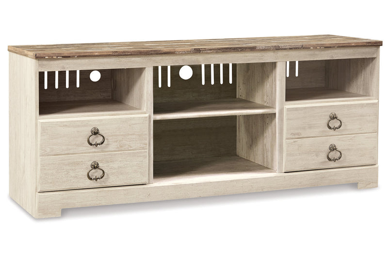 Willowton Whitewash 3-Piece Entertainment Center -  Ashley - Lara Furniture
