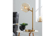 Abanson Amber/Gold Finish Desk Lamp - Gate FurnitureTable Lamp