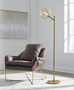 Abanson Amber/Gold Finish Floor Lamp - Lara FurnitureFloor Lamps