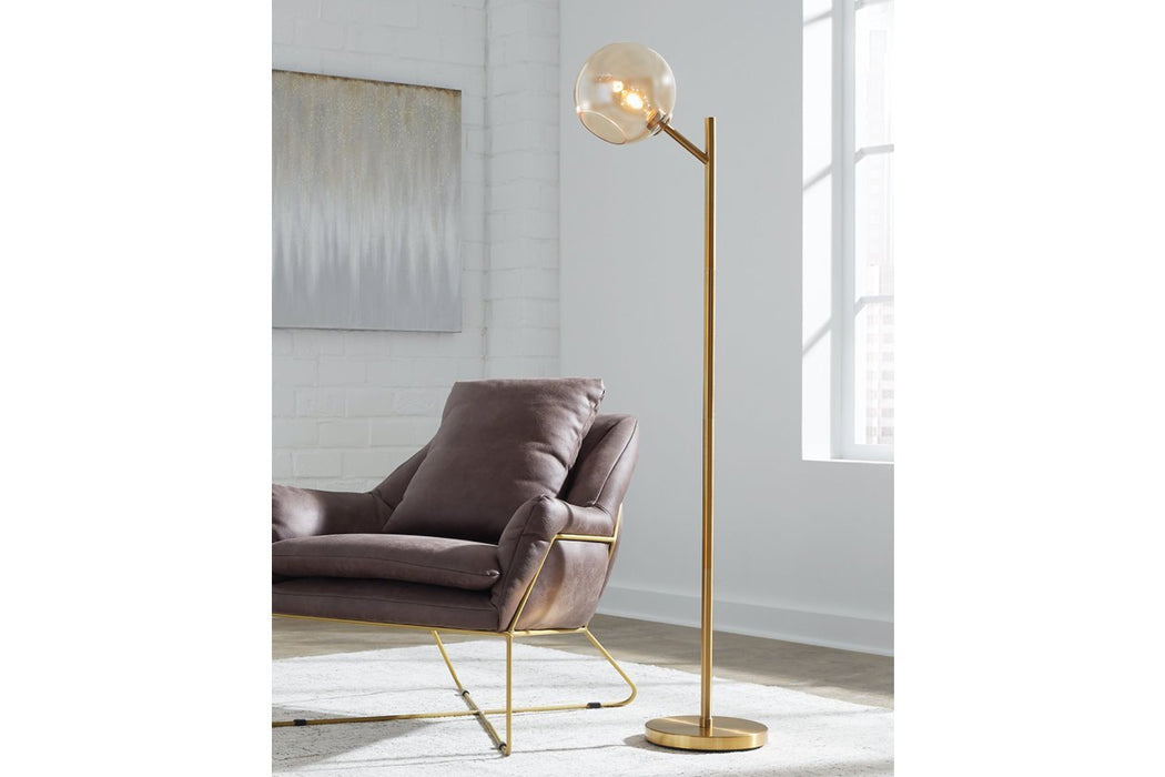 Abanson Amber/Gold Finish Floor Lamp - Gate FurnitureFloor Lamps