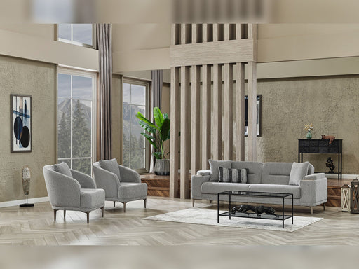 Abant 3-pieces (Sofa & Loveseat & Chair) Livingroom in Light Grey - 200-SER-ABA-PINAR17-321