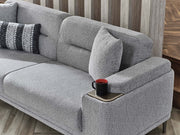 Abant Convertible Loveseat in Light Grey - 200-SER-ABA-PINAR17-2
