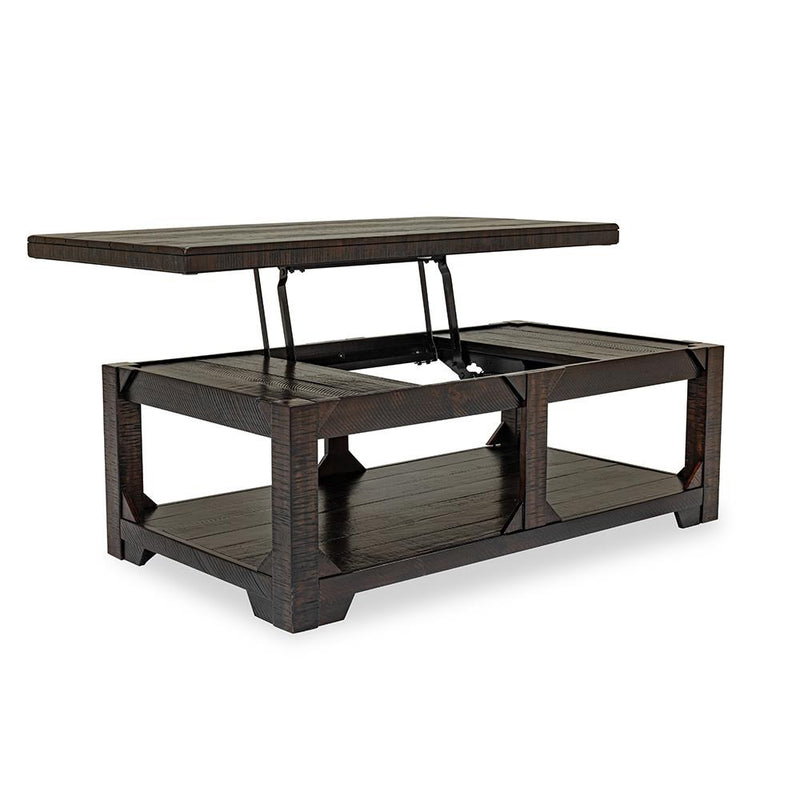 Abby – Dark Espresso Lift-Top Coffee Table with Storage Shelf - T136-C-Table