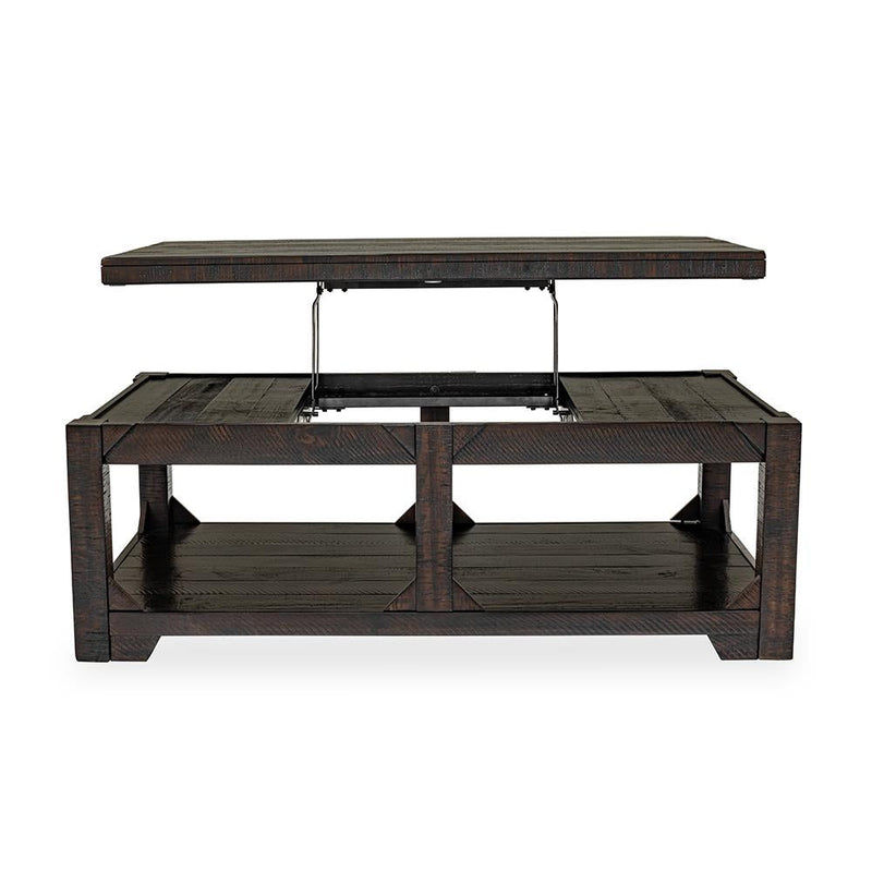 Abby – Dark Espresso Lift-Top Coffee Table with Storage Shelf - T136-C-Table