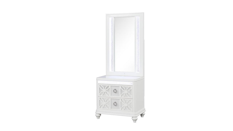 Abigale Nightstand with Mirror Top - Abigale Nightstand with Mirror Top