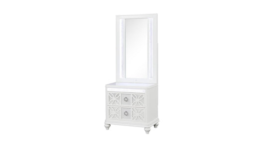 Abigale Nightstand with Mirror Top - Abigale Nightstand with Mirror Top