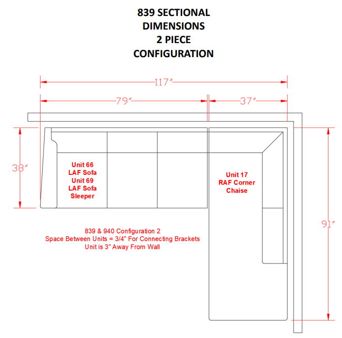 Abinger Smoke RAF Sectional - Gate Furniture
