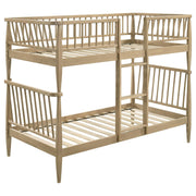 Abram Windsor Twin Over Twin Wood Bunk Bed with Ladder Almond - 460061T