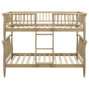 Abram Windsor Twin Over Twin Wood Bunk Bed with Ladder Almond - 460061T