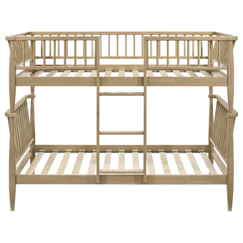 Abram Windsor Twin Over Twin Wood Bunk Bed with Ladder Almond - 460061T