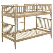 Abram Windsor Twin Over Twin Wood Bunk Bed with Ladder Almond - 460061T