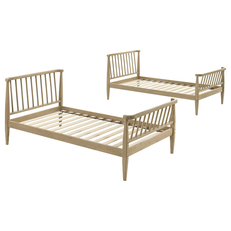 Abram Windsor Twin Over Twin Wood Bunk Bed with Ladder Almond - 460061T
