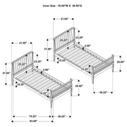 Abram Windsor Twin Over Twin Wood Bunk Bed with Ladder Black - 460061BLKT