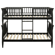 Abram Windsor Twin Over Twin Wood Bunk Bed with Ladder Black - 460061BLKT