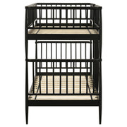 Abram Windsor Twin Over Twin Wood Bunk Bed with Ladder Black - 460061BLKT