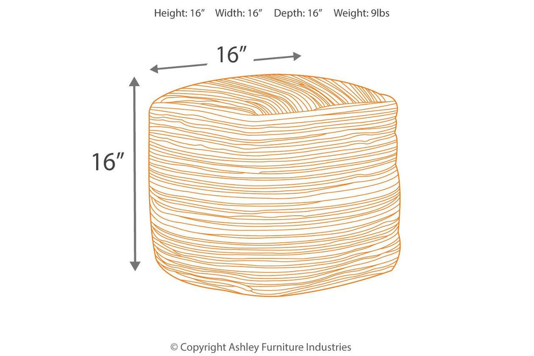 Absalom Denim Pouf - Gate FurniturePouf