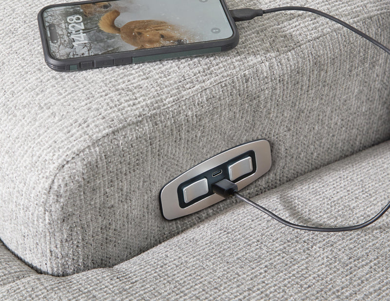 Acklen Place Pewter 3-Piece Power Reclining Sectional - 93605S6