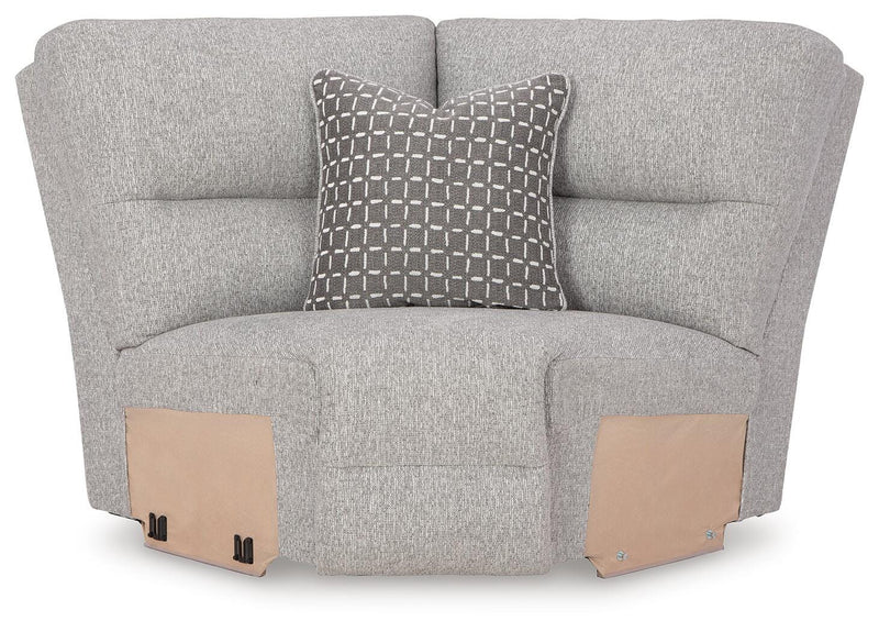 Acklen Place Pewter 7-Piece Power Sectional Reclining Sofa with Storage Console - 93605S20