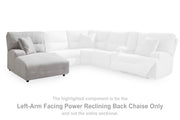 Acklen Place Pewter Left-Arm Facing Power Reclining Back Chaise - 9360579