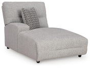 Acklen Place Pewter Left-Arm Facing Power Reclining Back Chaise - 9360579