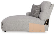 Acklen Place Pewter Left-Arm Facing Power Reclining Back Chaise - 9360579