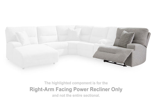 Acklen Place Pewter Right-Arm Facing Power Recliner - 9360562