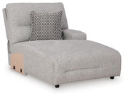 Acklen Place Pewter Right-Arm Facing Power Reclining Back Chaise - 9360597