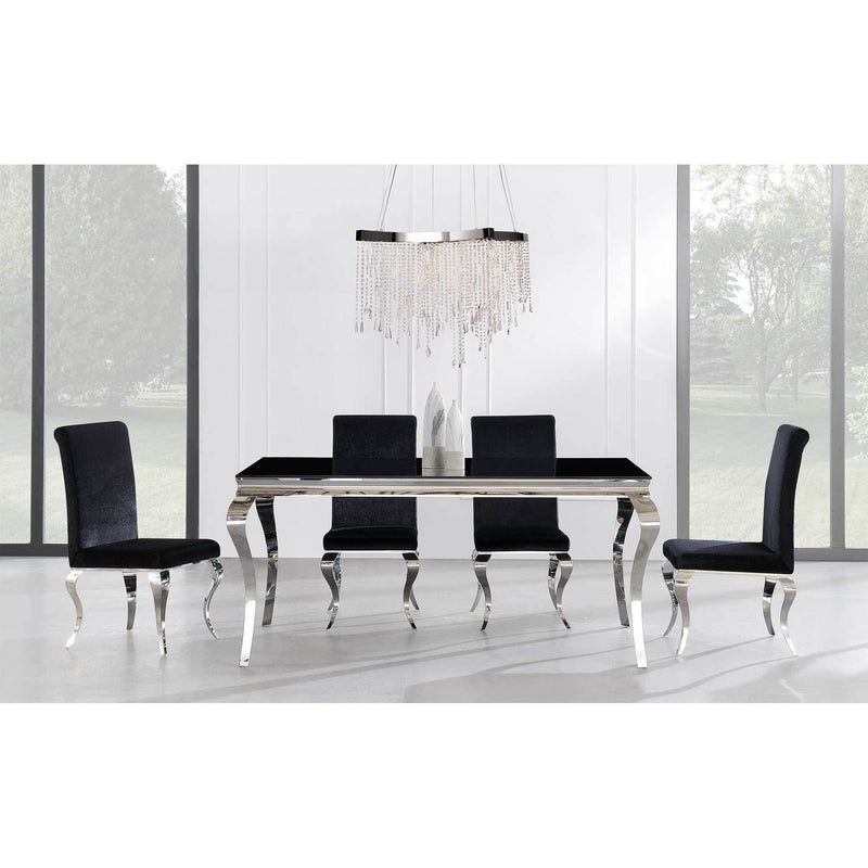 Ada Black Glass Dining Set - Lara FurnitureDining Room Set